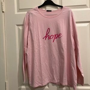 Avon Pink Hope Breast Cancer Awareness Long Sleeve T-Shirt - NWOT Size 1X 18W-20